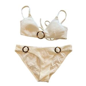 Red Carter Textured Adjustable Ring Bikini NWOT